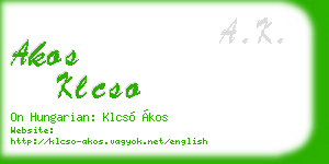 akos klcso business card
